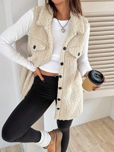 Chaleco Cardigan de Botones Abiertos en Felpa Premium - Image 25