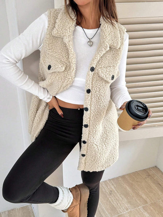 Chaleco Cardigan de Botones Abiertos en Felpa Premium - Image 25