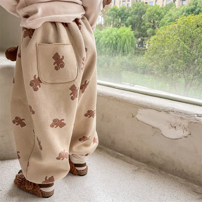 Pantalones Térmicos Deportivos con Estampado Oso para Niños y Niñas - Image 10