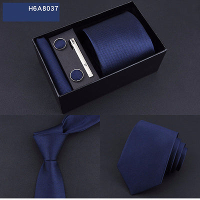 Corbata Ejecutiva Rayas Azul y Negro 8cm - Image 3