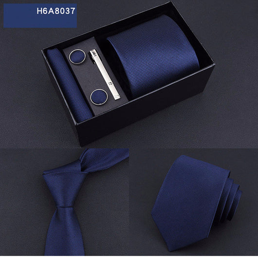 Corbata Ejecutiva Rayas Azul y Negro 8cm - Image 3