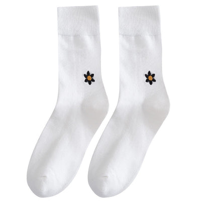 Calcetines JK Estilo Coreano Estrellas y Luna - Calcetines Altos de Color Puro - Image 15