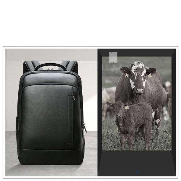 Mochila de Cuero Premium para Hombre - Bolsa de Negocios y Computadora