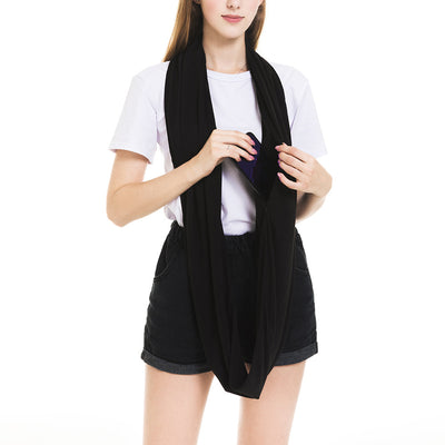 Pañuelo Funcional para Mujer con Bolsillo Cremallera y Jersey Liso - Image 38
