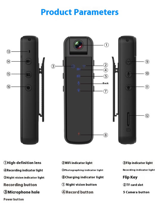Cámara HD con Clip Magnético Portátil para Grabación - Image 15