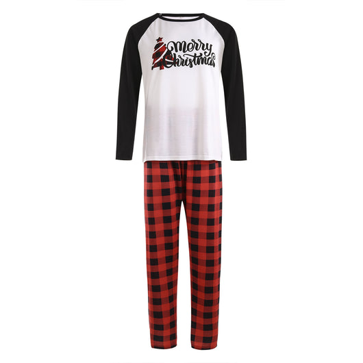 White long-sleeve pajama top with "wild one" graphic and red and black plaid pants. - Image 13