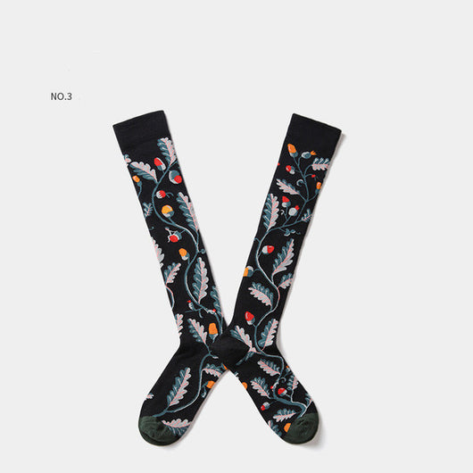 Calcetines de Skate Jacquard Rojo Neto Estilo Europeo - Image 27