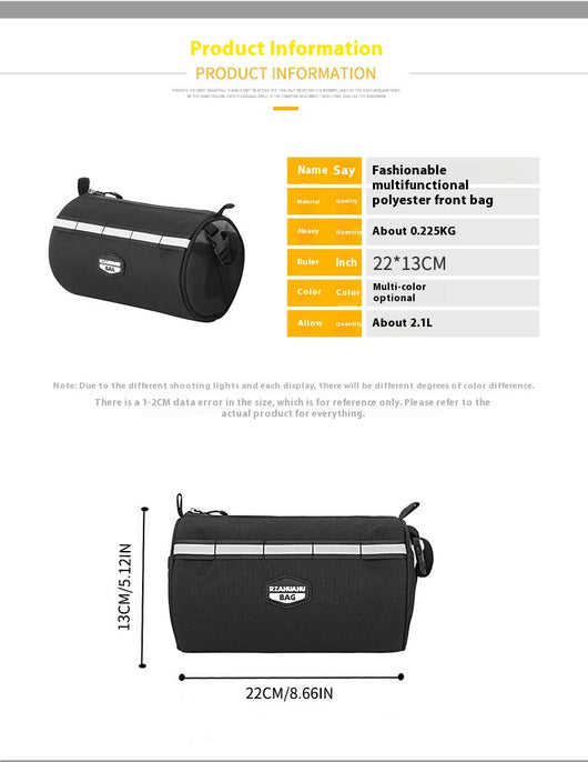 Bolsa Frontal de Gran Capacidad para Bicicleta de Montaña con Soporte Plegable - Image 10