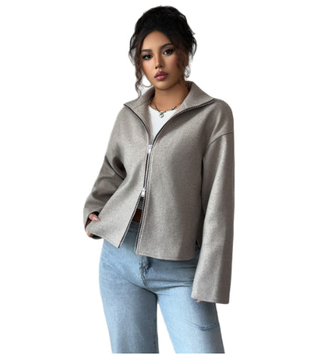 Chaqueta Larga de Color Sólido para Mujer - Abrigo Elegante de Manga Larga - Image 13