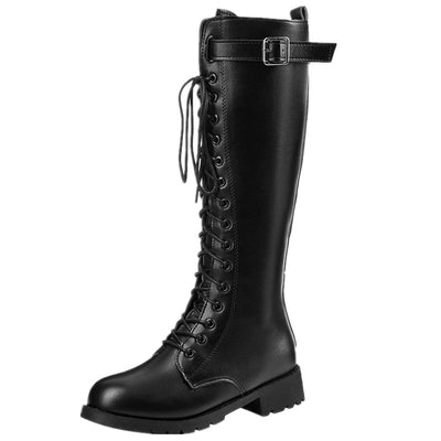 Botas Casuales de Encaje Tubo Largo y Punta Redonda - Image 9