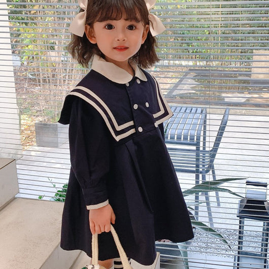 Vestido Preppy de Manga Larga para Niñas - Colección Otoño - Image 3