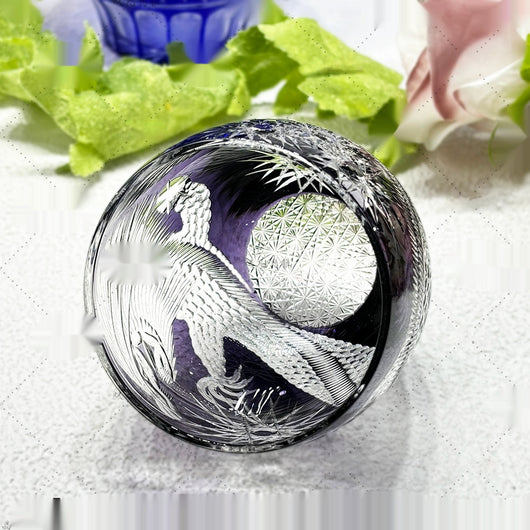 Taza Esférica Edo Japonesa con Patrón Dragón Púrpura Artesanal - Image 3