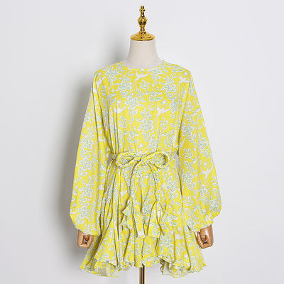 Vestido Resort con Mangas Abullonadas, Escote Redondo y Detalle de Cordones - Image 18