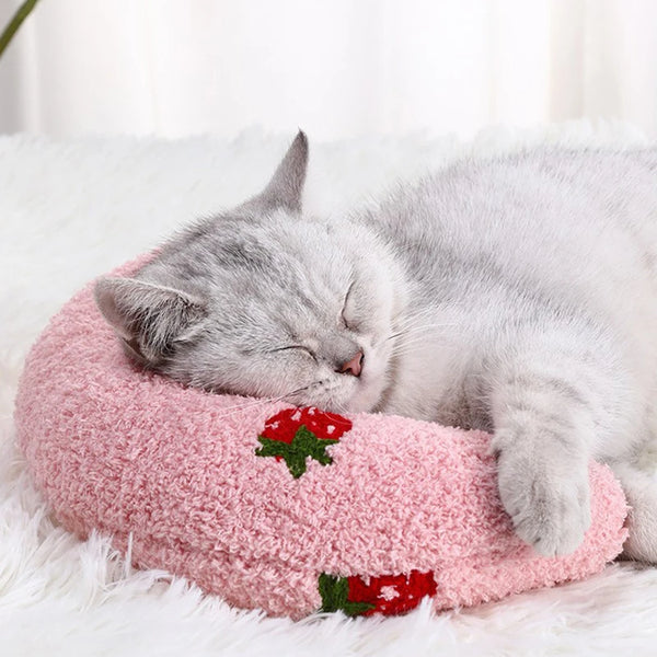 Almohada Cervical en Forma de U para Mascotas - Descanso Profundo para Gatos y Perros