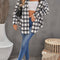 Camisa Abrigo de Lana a Cuadros para Mujer - Manga Larga Casual