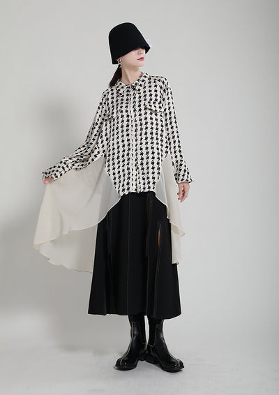 Vestido Camisero Estampado con Mangas Acampanadas Efecto Dos Piezas - Image 19