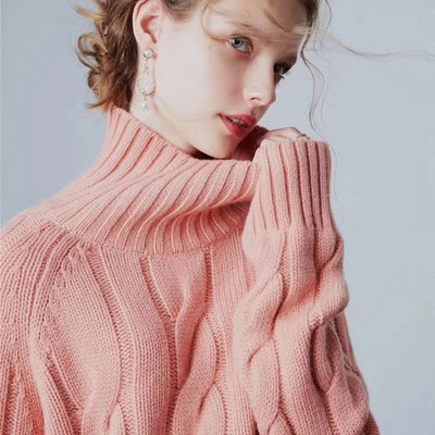 Suéter de Cuello Alto Tejido Grueso Estilo Relajado para Mujer - Image 2