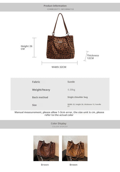 Bolsa Grande de Lona con Estampado de Leopardo para Hombro - Image 8