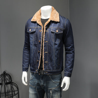Chaqueta Denim Forrada Gruesa Estilo Japonés para Hombre - Image 3