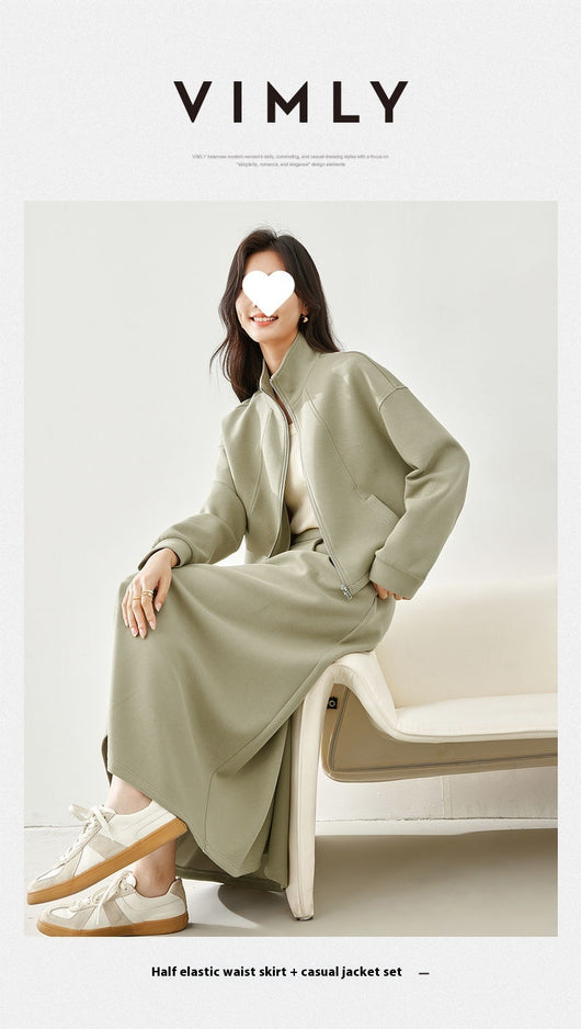 Falda Sastre Casual Verde Guisante para Mujer - Image 14