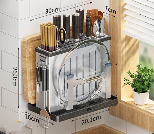 Soporte de Pared para Cuchillos en Acero Inoxidable - Organizador de Cocina - Image 9