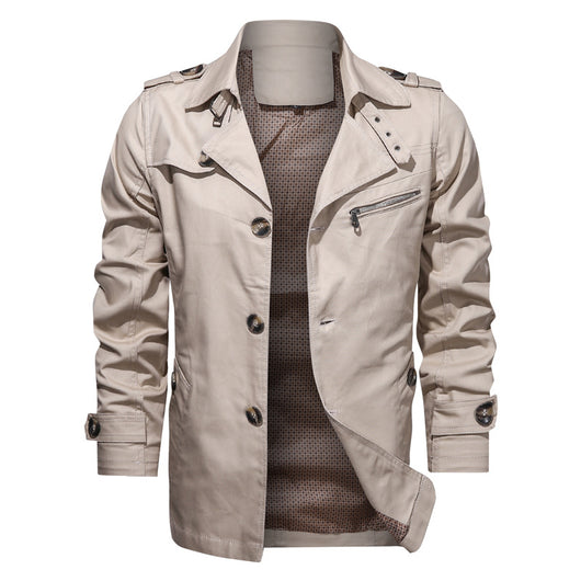 Chaqueta Casual de Algodón con Solapa - Corte Medio para Hombre - Image 3