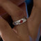 Anillo Retro de Piedras de Color