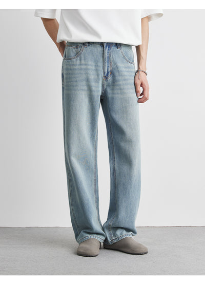 Jeans Rectos Rotos para Hombre en Lavado Claro - Image 7