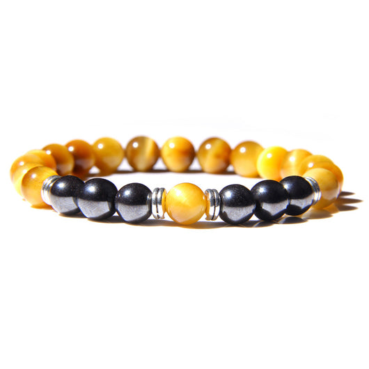 Pulsera Elástica para Hombre en Piedra Ojo de Tigre Natural - Image 6