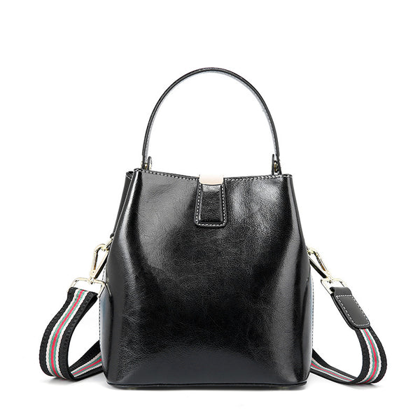 Bolsa de Cuero Encerado para Mujer - Bandolera Tipo Balde Portátil - Image 7