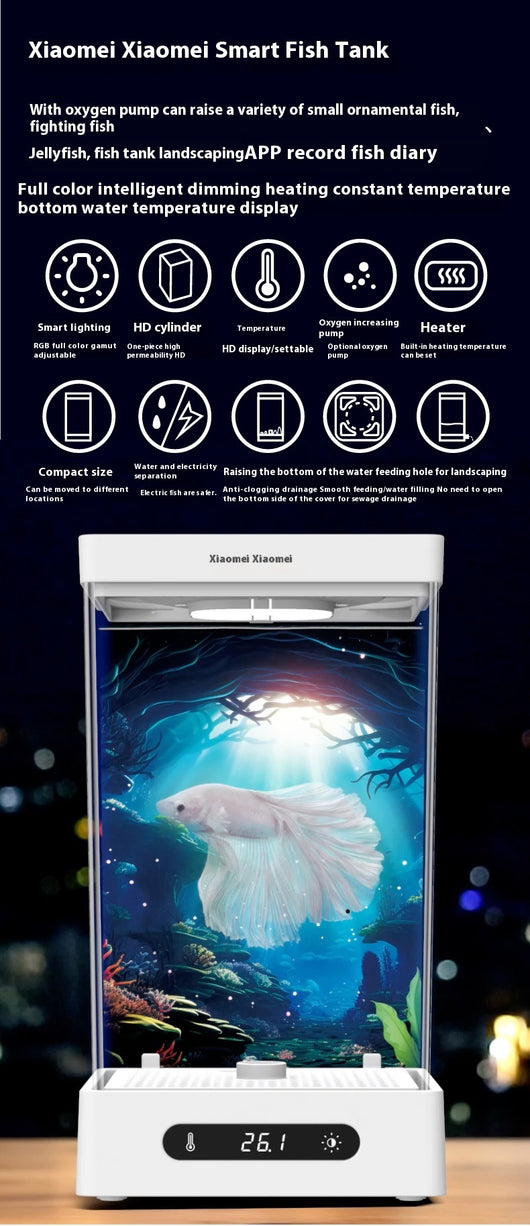 Acuario Cilíndrico Pequeño con Bluetooth Douyu - Image 10