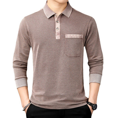 Camiseta Casual de Cuello Solapa para Hombre Maduro - Estilo Moderno - Image 9
