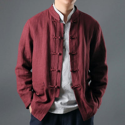 Chaqueta de Lino Casual para Hombre de Manga Larga - Image 2