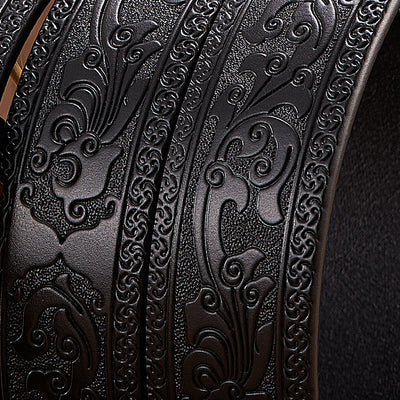 Cinturón de Cuero Grabado para Hombre con Hebilla Dragón Automática - Image 8