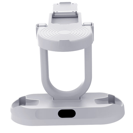 White ABS charging and storage stand for PS VR2 handles and glasses, with a U-shaped support and two charging docks.