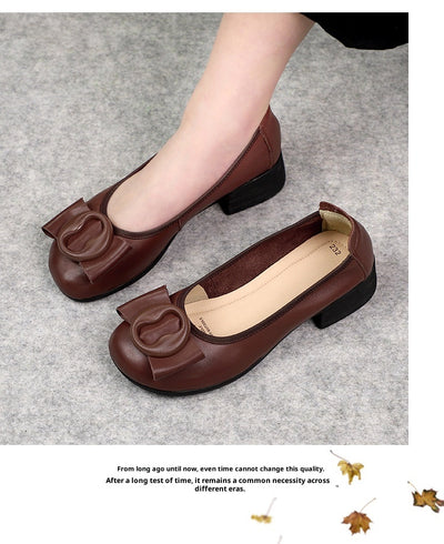 Zapatos Tipo Mocasín de Cuero Auténtico con Tacón Medio para Mujer - Image 15