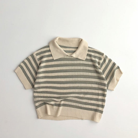 Playera Infantil Estilo Occidental a Rayas Manga Corta - Image 3