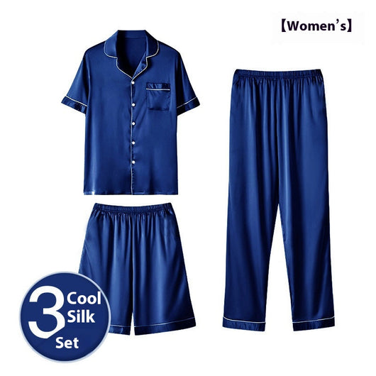 Pijama de Seda Helada para Hombre - Conjunto de Tres Piezas - Image 12