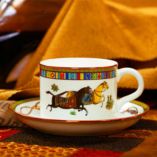 Juego de Tazas de Café Europeo en Porcelana Hueso - Image 5