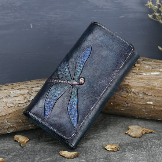 Billetera Larga de Cuero para Mujer con Diseño Mariposa - Image 3