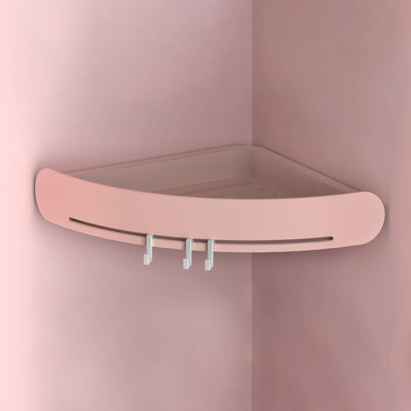 Canasta de Almacenamiento Plástica para Esquina de Baño sin Perforaciones