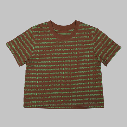 Camiseta Rayada Holgada de Manga Corta - Cuello Redondo Versátil