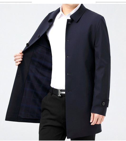 Abrigo Trench Coat Ejecutivo Largo para Hombre - Image 11