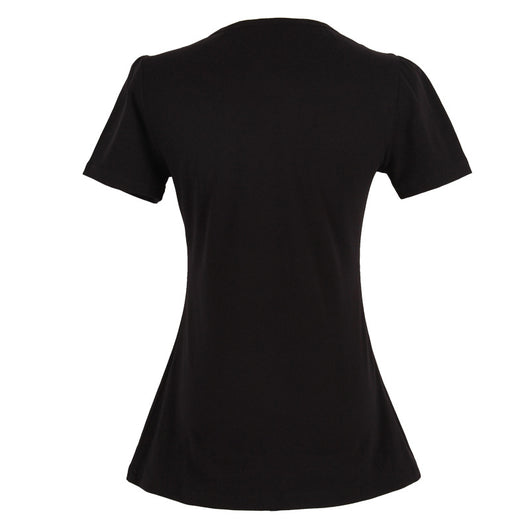 Blusa Suelta de Cuello Abierto para Mujer - Manga Corta Color Liso - Image 6