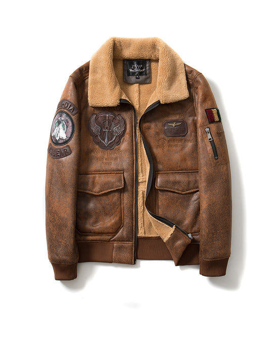 Chaqueta Vuelo Retro Americana con Cuello Solapa y Forro de Terciopelo - Image 12