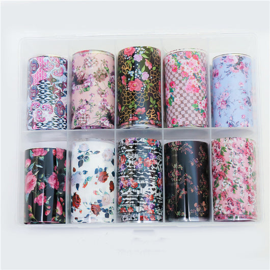 Calcomanías de Uñas con Diseño de Flores y Estrellas - Pegatinas Trendy - Image 12