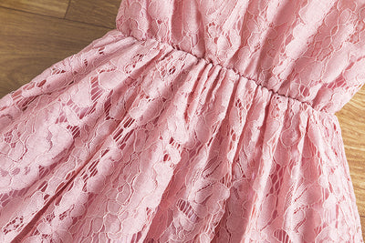 Vestido Infantil con Encaje Bordado, Tirantes y Espalda Decorativa - Image 17