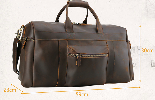 Bolso Viajero de Cuero Crazy Horse Vintage para Hombre - Gran Capacidad - Image 13