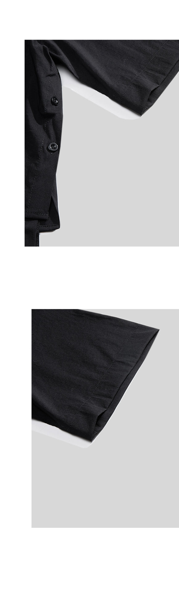 Camisa Suelta Cuello Cuadrado Manga Corta para Hombre