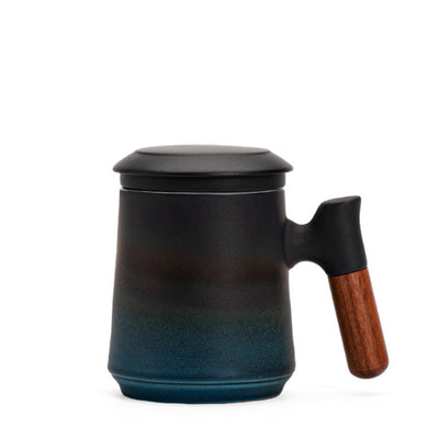 Taza de Cerámica con Filtro de Té y Asa de Madera - Image 9